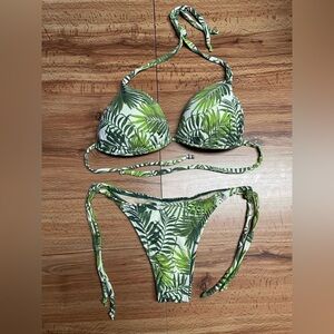 Palm Tree Leaf Brazilian Bikini Set